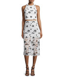 Ophelia Lace Midi Skirt, White/Black