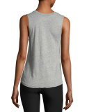 Camo-Logo Muscle Tank Top, Gray