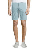 Flat-Front Trouser Shorts, Turquoise