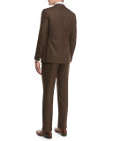 Sanita Solid Wool Two-Piece Suit, Brown