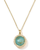18k Gold Rock Candy Mini Lollipop Pendant Necklace, Quartz/Turquoise/Diamonds