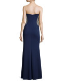 Strapless Sweetheart Gown, Navy