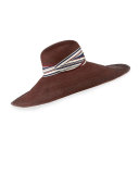 Super Super Wide Panama Straw Hat, Oxblood