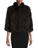 High-Collar Layered Fur Coat