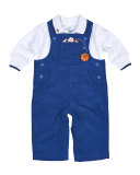 Corduroy Sports Overalls w/ Jersey Polo, Blue, Size 6-24 Months