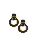 18k Gold Ebony Buckle Earrings