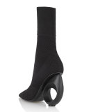 Kimberly Sculpt-Heel Sock Bootie, Black