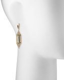 Empire Elongated Prasiolite & Diamond Earrings