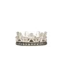 Scalloped Half Crown Silver Ring