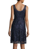 Carrie Sleeveless Embroidered Floral Cocktail Dress