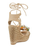 Cake Beaded Wedge Espadrille Sandal, Beach