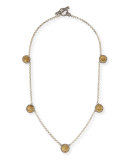 Silver & Bronze Five-Station Coin Necklace