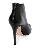 Leather Open-Toe 105mm Bootie, Black