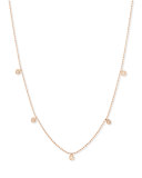 Beads 14K Rose Gold & Five-Solitaire Diamond Necklace