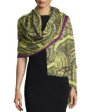 Voile Paisley Shawl, Citron