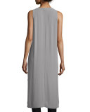 Sleeveless Button-Front Tunic