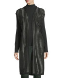 Belted Striped Knit Vest, Fir