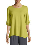 Terry Tabbed-Sleeve Top