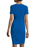 Deandra Short-Sleeve Crepe Sheath Dress