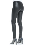 Smooth Leather Leggings, Black
