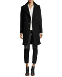 Yvette Long-Sleeve Contrast-Piped Silk Blouse, Antique