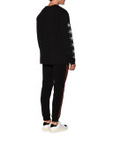 Long-Sleeve Skull & Stars T-Shirt, Black/White