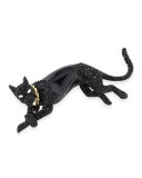 Crystal Panther Pin, Black