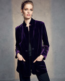 Velvet Button-Front Jacket