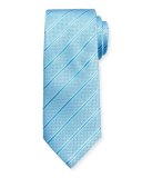Textured Stripe Silk Tie, Blue