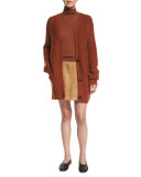 V-Neck Chunky Knit Cardigan, Cinnamon Stick