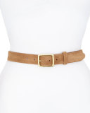Suede Boyfriend Belt, Camel
