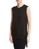 Ruched Tie-Side Silk Tank