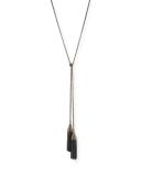 Double-Tassel Chain Lariat Necklace with Diamonds