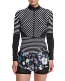 Studio Stripe Long-Sleeve Top, Black/White