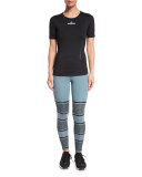 Studio Clima Striped Leggings, Chalk Blue