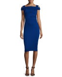 Cold-Shoulder Cap-Sleeve Dress