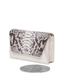 Anouk Python & Leather Chain Envelope Clutch Bag