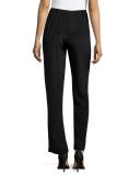 Silk Crepe Straight-Leg Pants