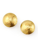 Lentil 24k Gold Round Stud Earrings