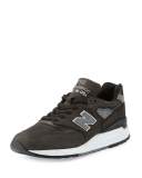 Men's 998 Made in USA Leather Sneaker, Black/Gray