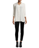 Long Essential Silk Crepe Shirt