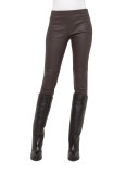 Stretch-Lambskin Skinny Pants, Date