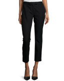 Gabardine Stretch Ankle Pants, Black