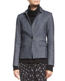 Anaheim Herringbone Prep School Jacket, Navy