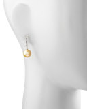 Golden South Sea Pearl & Diamond Bar Drop Earrings