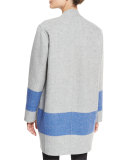 Elgin Reversible Open-Front Blanket Coat, Blanc/Black