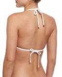 Ostuni Scalloped Halter Swim Top, White