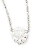 18k White Gold Diamond Solitaire Pendant Necklace, G-H/SI1 0.74ctw