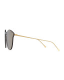 Leonard II Mask Sunglasses, Brown