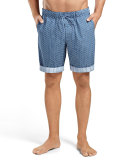 Harvey Printed Woven Shorts, Blue Multi